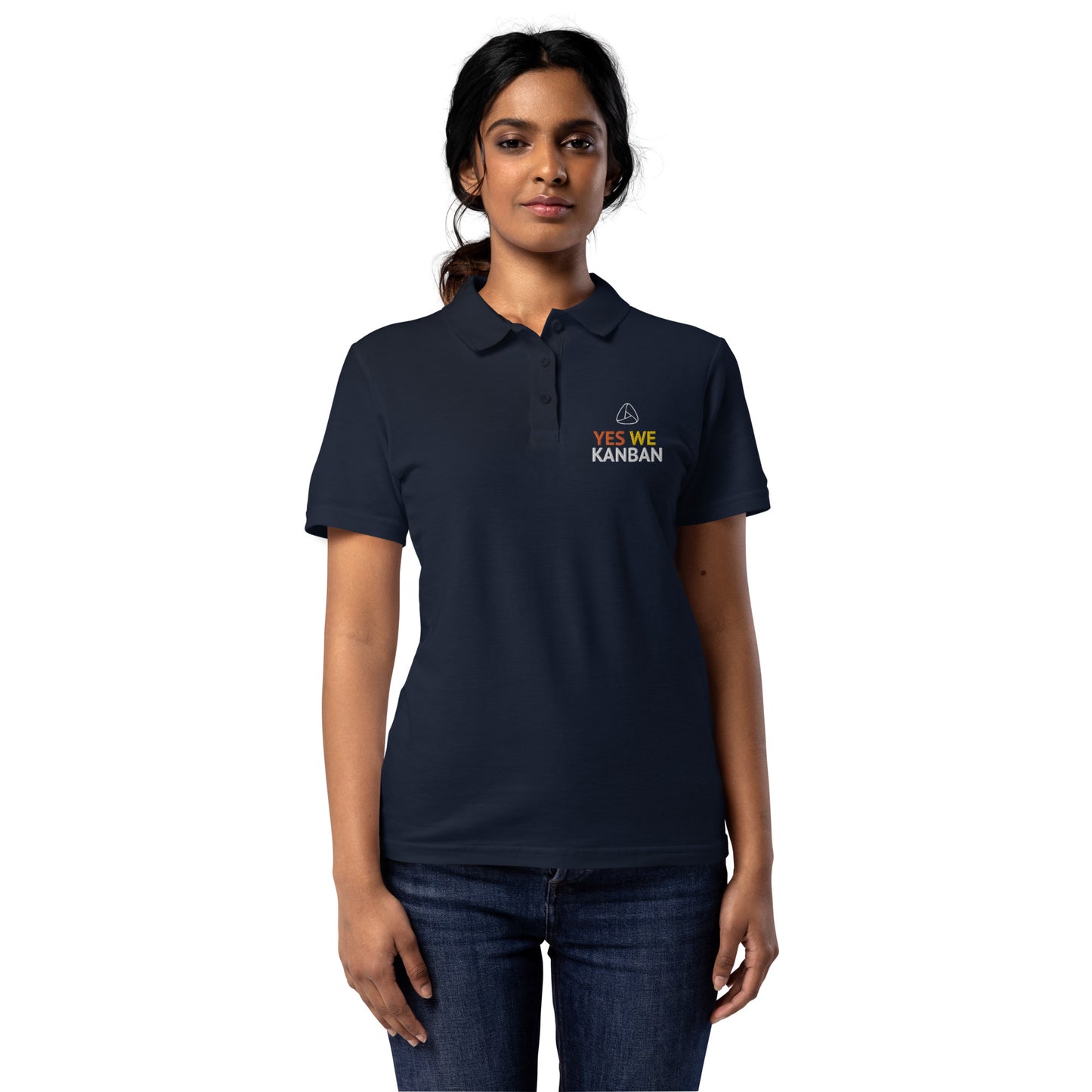 Women’s Premium Polo - Yes We Kanban (embroidered)